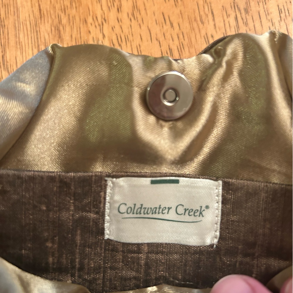 Vintage Coldwater Creek. Brown Floral Embellished Women's Ring-handled Bag - Picture 4 of 4